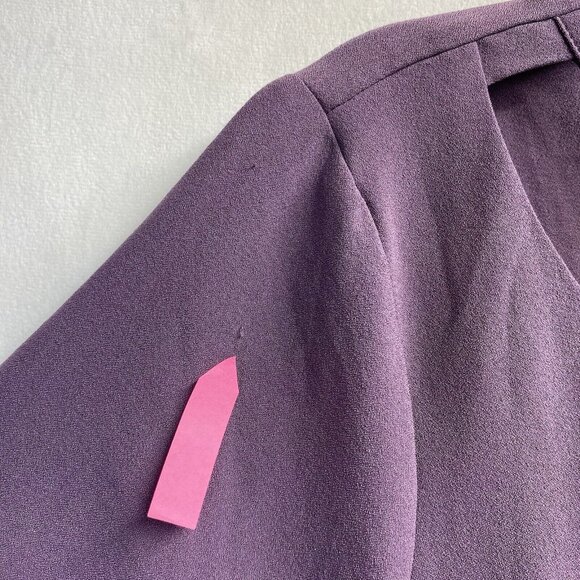 TORRID Cris Cross Crew-Neck Short Cap Sleeve Peplum Blouse Women Sz 0 Purple - Picture 2 of 16